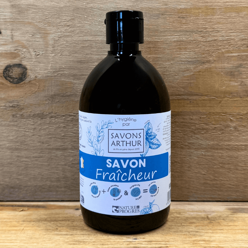 Savon liquide en flacon pour toutes les peaux. Savon artisanal, d'origine 100 naturelle