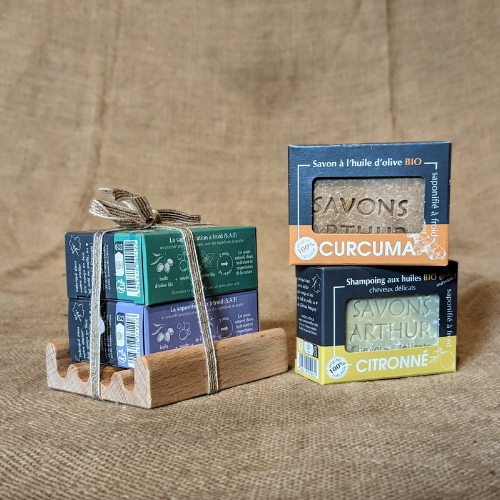 Trio cadeau de savons solide et porte-savon